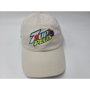 7 Up Plus Strapback Adjustable Hat Cap Cotton Casual Soda Dad Men Women Beige
